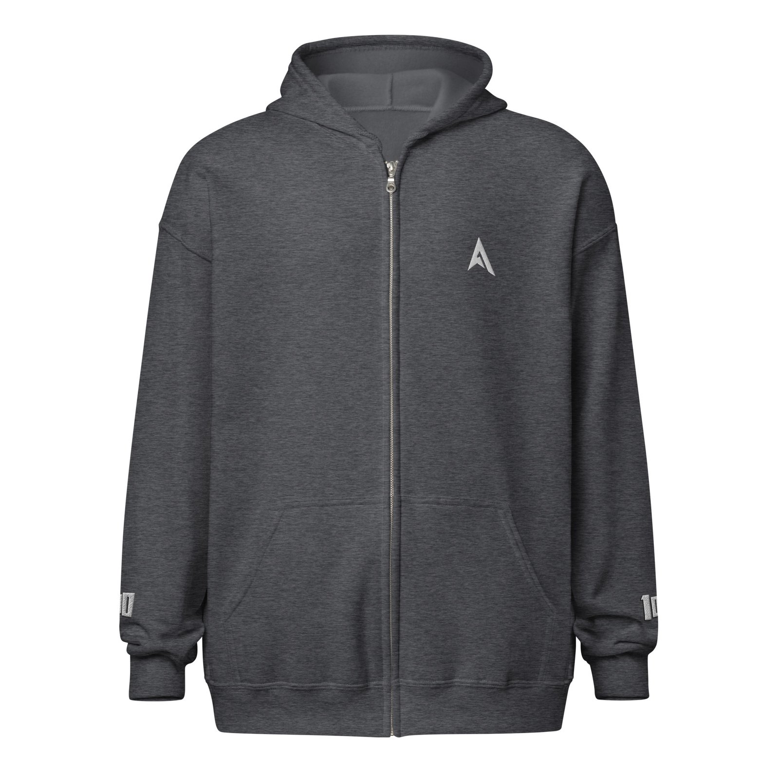 Hunnit Lapz zip hoodie - White Embroidered Logo - Image 3