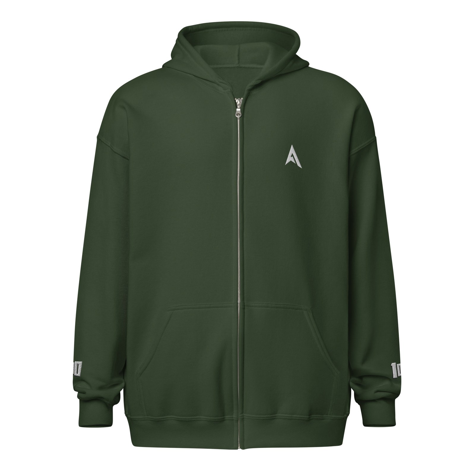 Hunnit Lapz zip hoodie - White Embroidered Logo - Image 2
