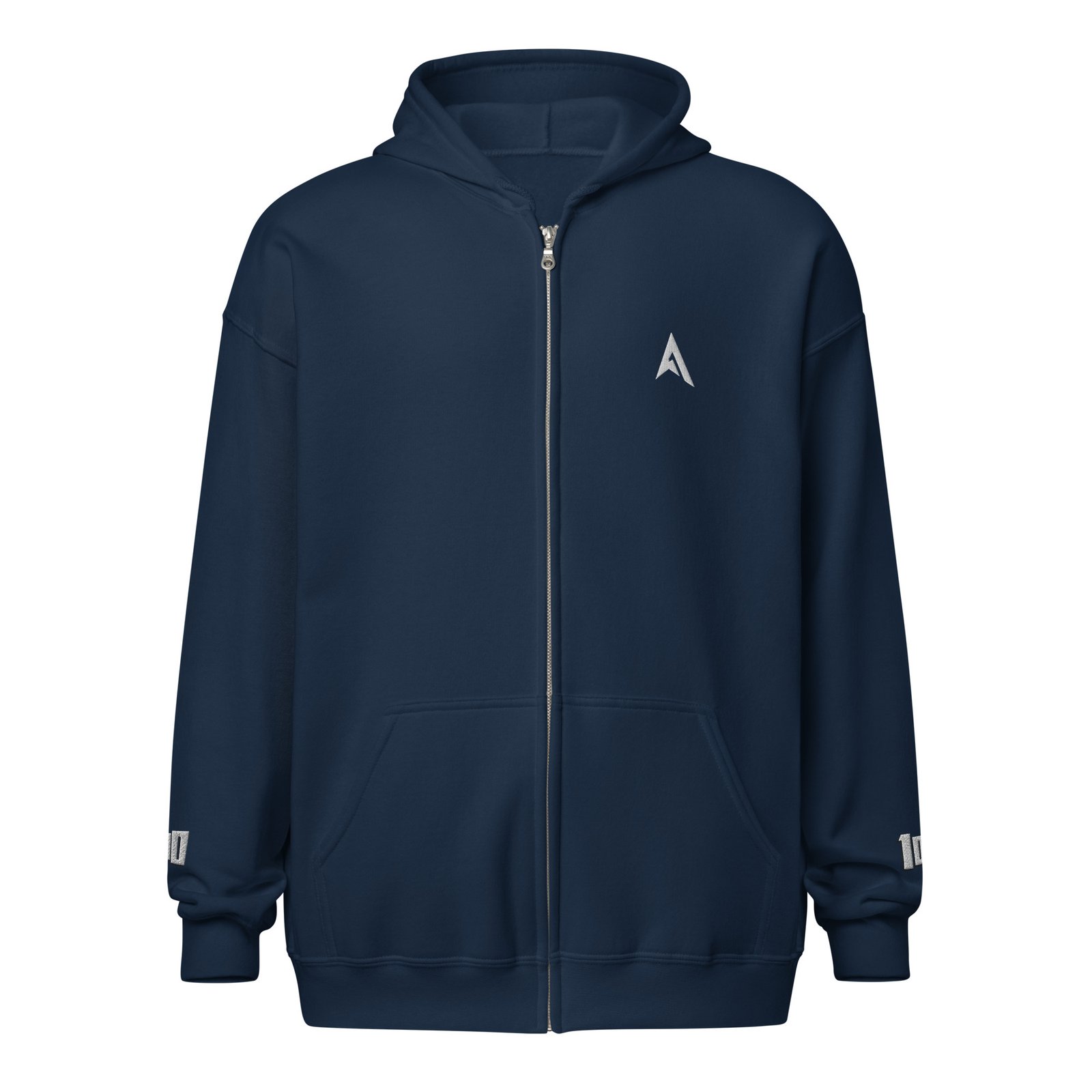 Hunnit Lapz zip hoodie - White Embroidered Logo - Image 9