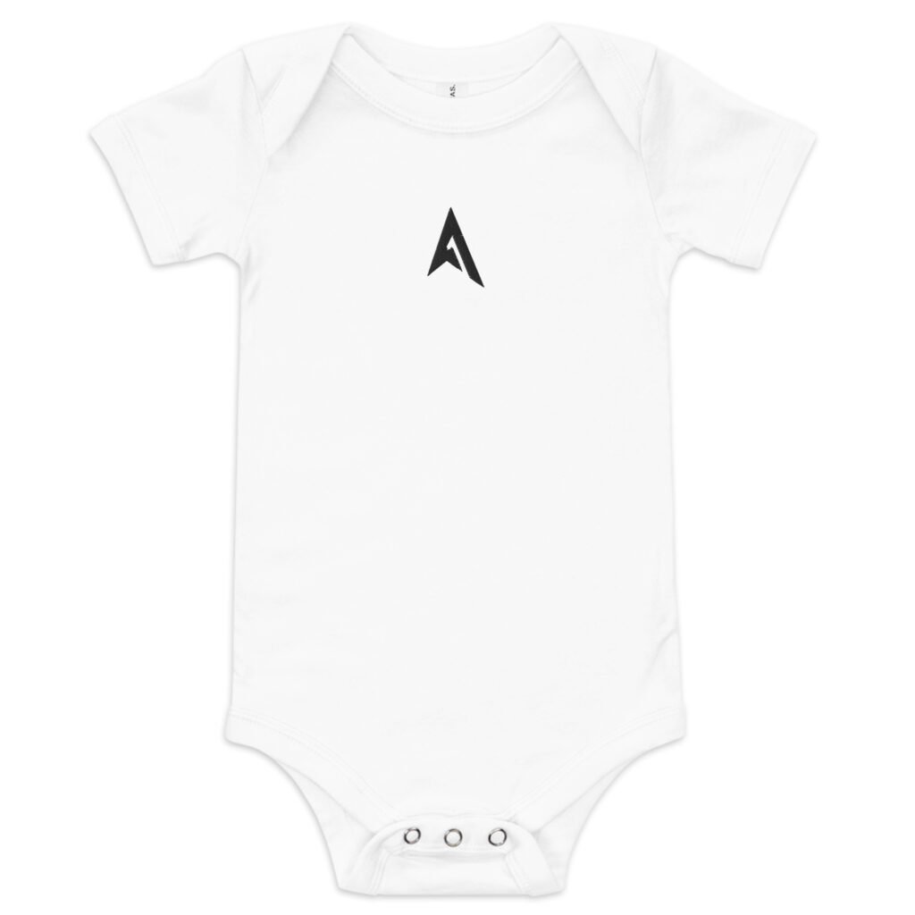Hunnit Lapz "Baby Lapz" short sleeve one piece - Black Embordered Logo